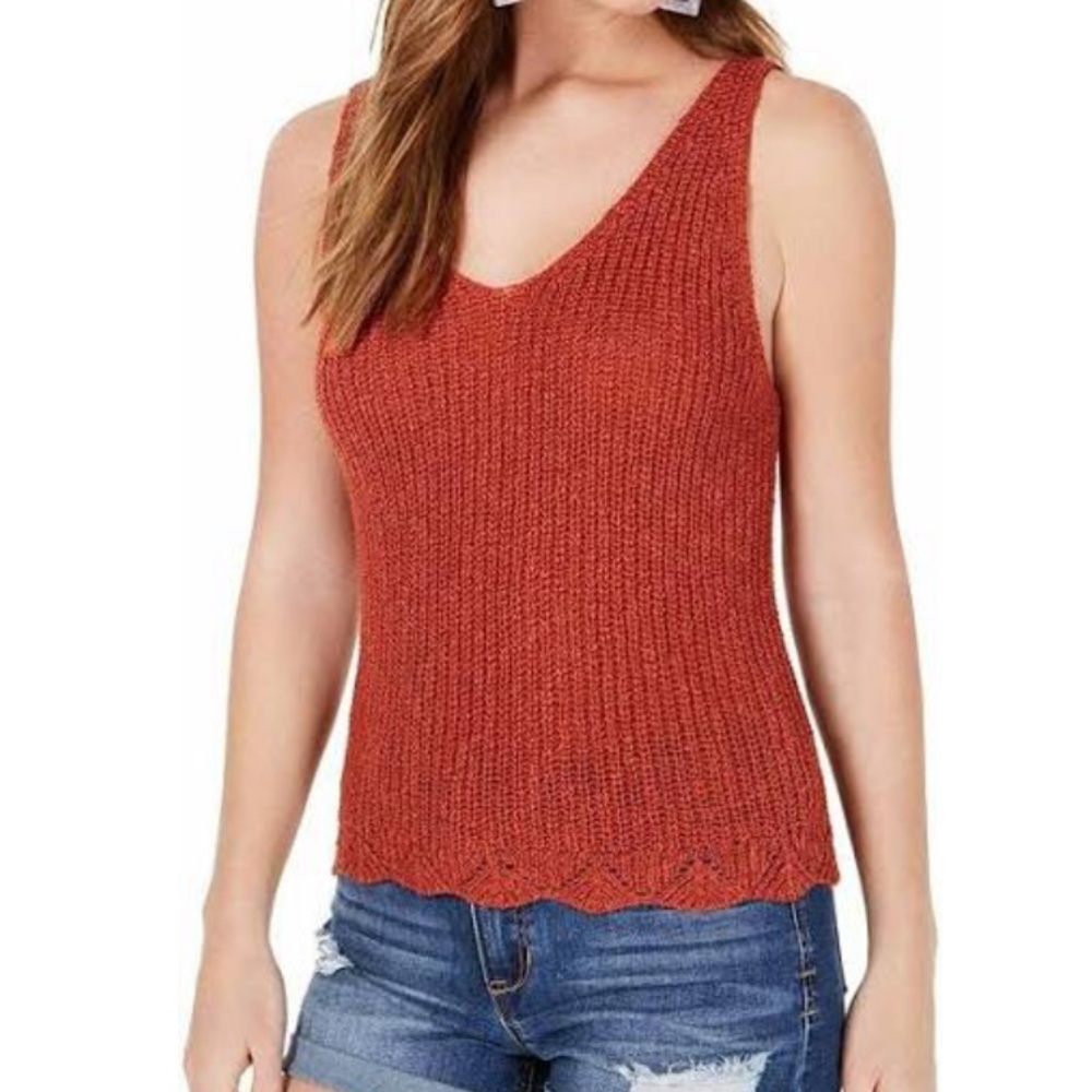 Hooked Up Knitted Cinnabar Tank - Picture 1 of 6